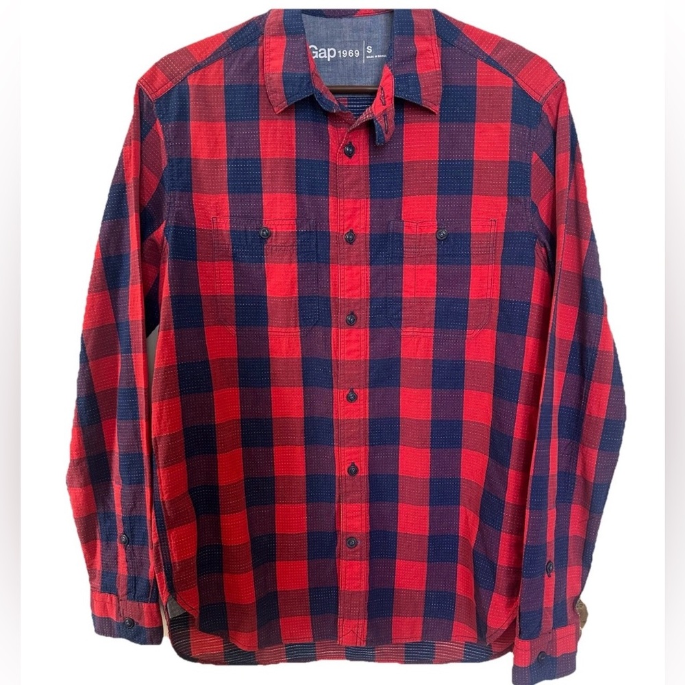 Gap Buffalo Plaid Button Up Shirt Men’s Small- 100% Cotton Classic Y2K Farmcore